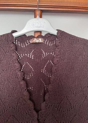 Adil Işık Kahverengi V Yaka Örgü Süveter yelek - Görsel 2