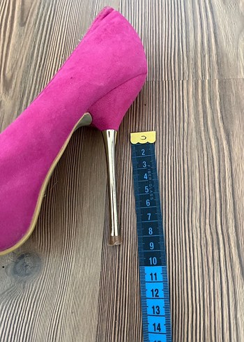BAMBİ marka metal topuklu Pembe Süet Stiletto Topuklu Ayakkabı - Görsel 6