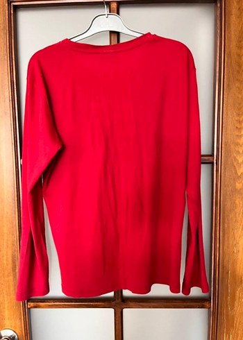 Kırmızı Baskılı Uzun Kollu Sweatshirt - Görsel 4