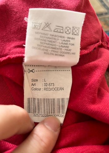 Kırmızı Baskılı Uzun Kollu Sweatshirt - Görsel 7