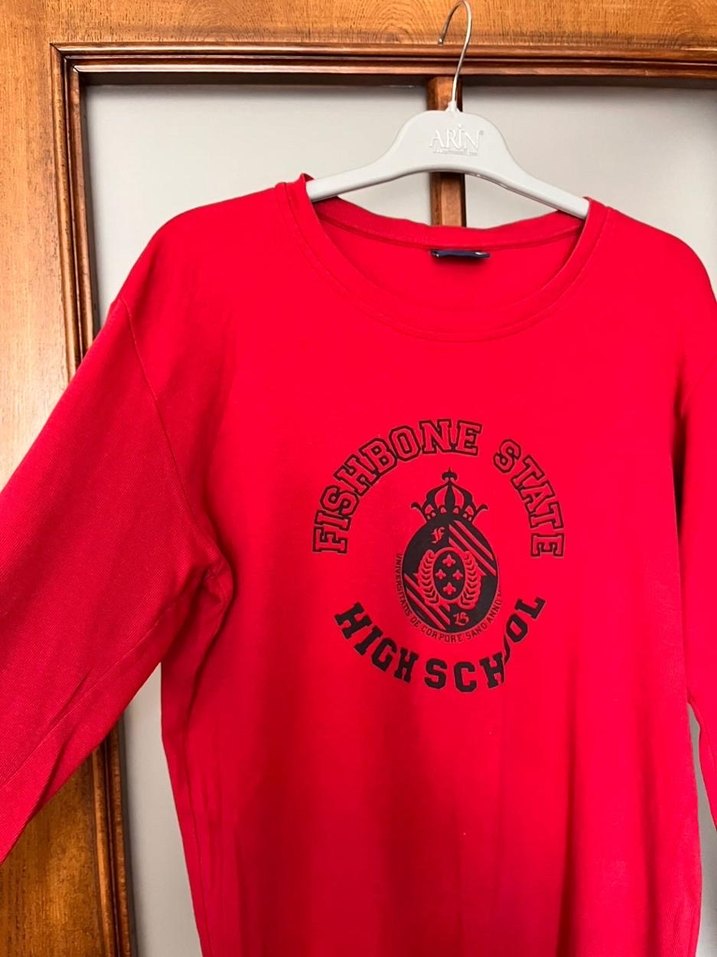 Kırmızı Baskılı Uzun Kollu Sweatshirt - Görsel 3