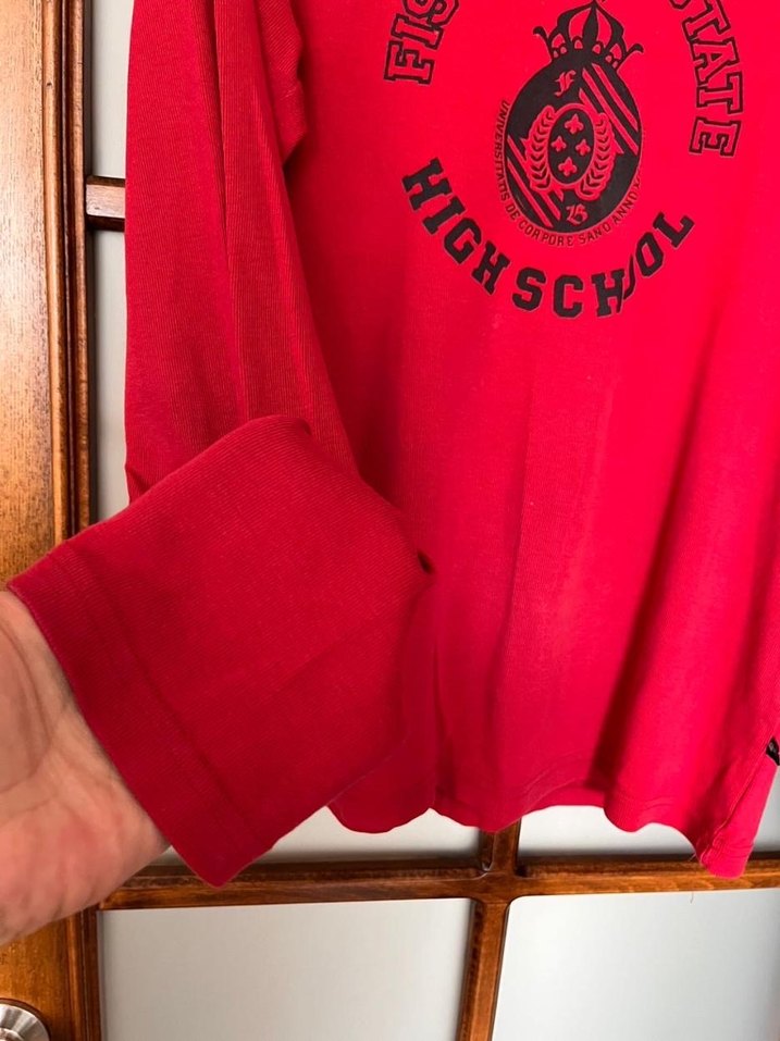 Kırmızı Baskılı Uzun Kollu Sweatshirt - Görsel 5