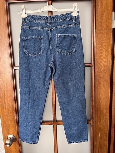 38 Beden lacivert Renk Barrels and Oil marka yüksek bel MOM jeans pantolon