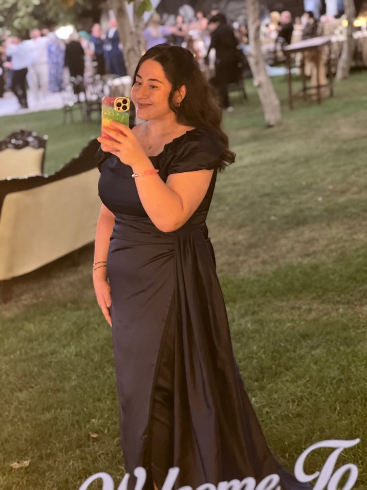 Koyu Lacivert Straplez  Mezuniyet Elbisesi - Görsel 2