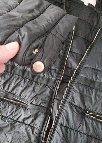 koton siyahKapüşonlu Fermuarlı Kadın ince mont - Görsel 5