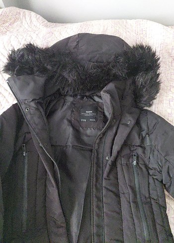 Zara Siyah Kürklü Kadın Kışlık Mont - Görsel 3