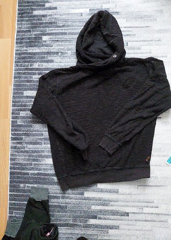 lee cooper siyah Kapüşonlu Erkek Triko Sweatshirt - Görsel 2