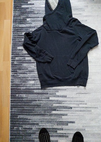 Erkek lacivert H&M Yüksek Yakalı Sweatshirt - Görsel 2