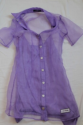 Bershka Mor/lila ceketli mini elbise