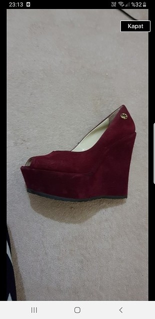 bordo dolgu ayakkabı