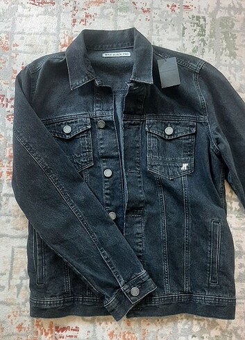 m Beden Mavi jeans kot ceket