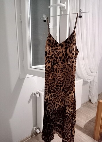 s Beden çeşitli Renk Leopar Elbise 