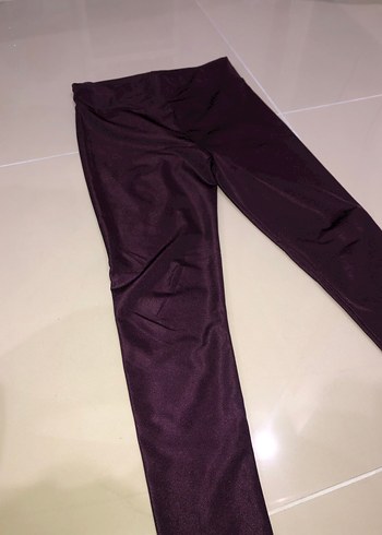 Bordo Düz Kadın Spor Tayt - Görsel 2