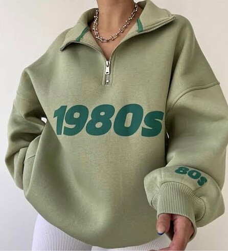 fermuar yaka oversize sweat