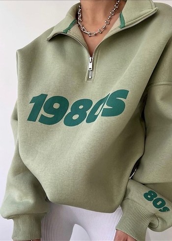 Diğer Yeşil Fermuarlı 1980s Baskılı Sweatshirt