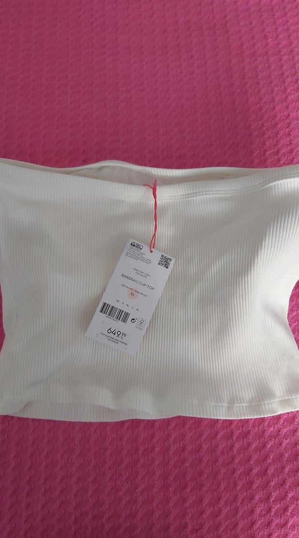 Beyaz Kadın Crop Top - Görsel 4