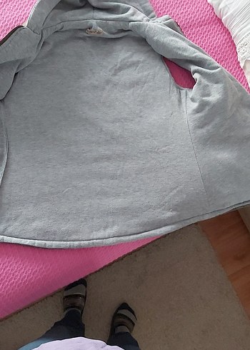 Gri Kapüşonlu Kadın Şişme Yelek - Görsel 2