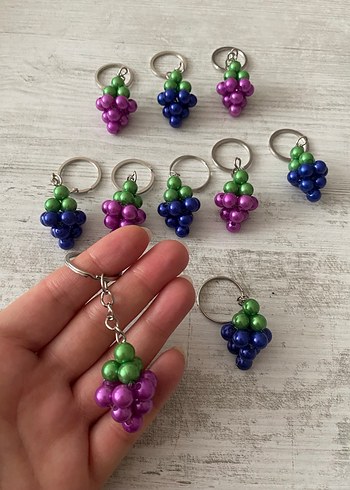 Renkli Boncuklu Üzüm Anahtarlık - Görsel 3