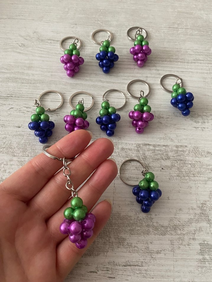 Renkli Boncuklu Üzüm Anahtarlık - Görsel 3