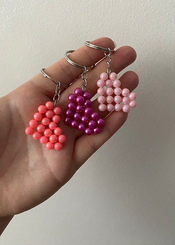 Boncuklu Pembe Bohem Anahtarlık - Görsel 2