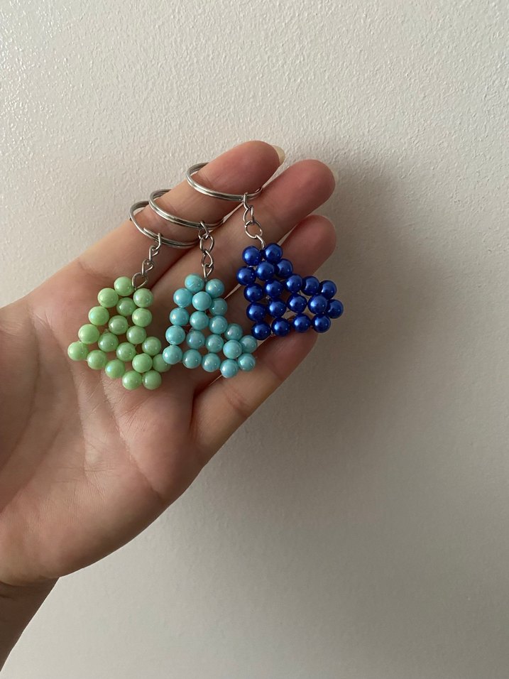 Boncuklu Pembe Bohem Anahtarlık - Görsel 3