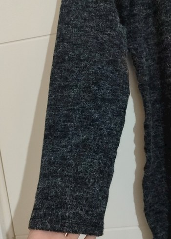 Gri Triko Uzun Kollu Midi Elbise - Görsel 2