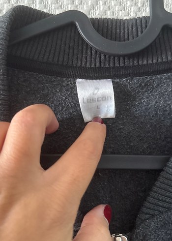 l Beden gri Renk Gri Fermuarlı Polar Erkek Ceket