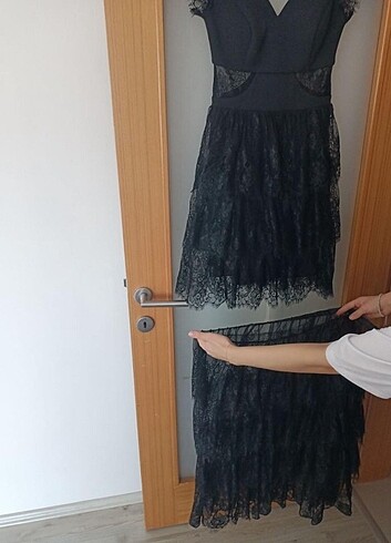 Siyah tül abiye elbise - Görsel 2