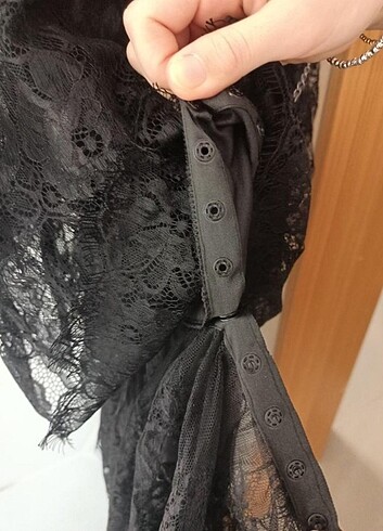 Siyah tül abiye elbise - Görsel 7