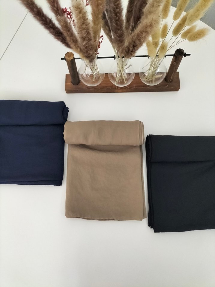 siyah pamuk şal - Görsel 2