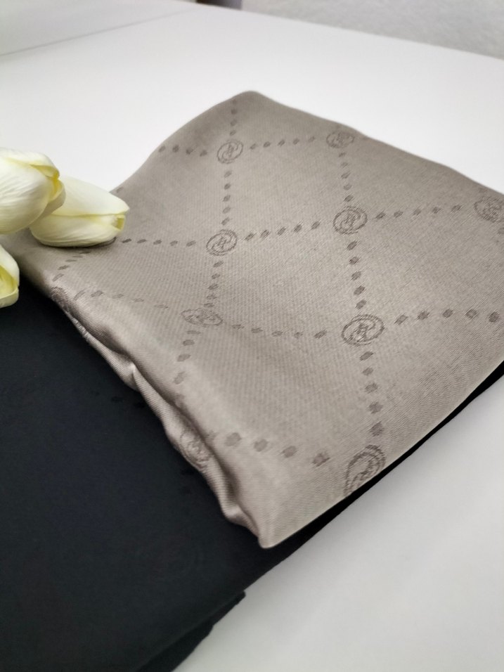 Bej Gri Modern Klasik Kadın Şalı - Görsel 2