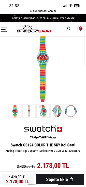  Beden çeşitli Renk Swatch Gs124 model orjinal