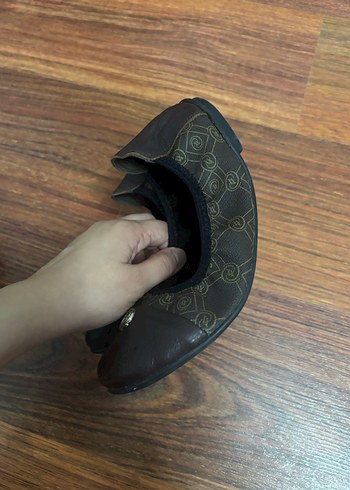39 Beden Kahverengi Kadın Dolgu Topuklu Babet