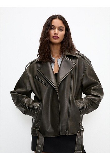 Pull and Bear Pull and bear sıfır deri ceket 