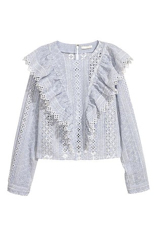 H&M H&M işlemeli bluz