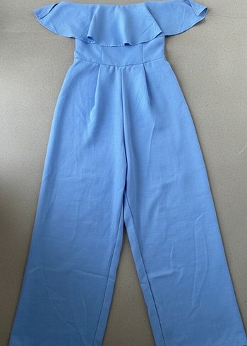 Mavi Straplez Uzun Bol Kesim Tulum - Görsel 2