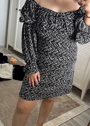 Uzun Kollu topshop Mini Elbise - Görsel 8