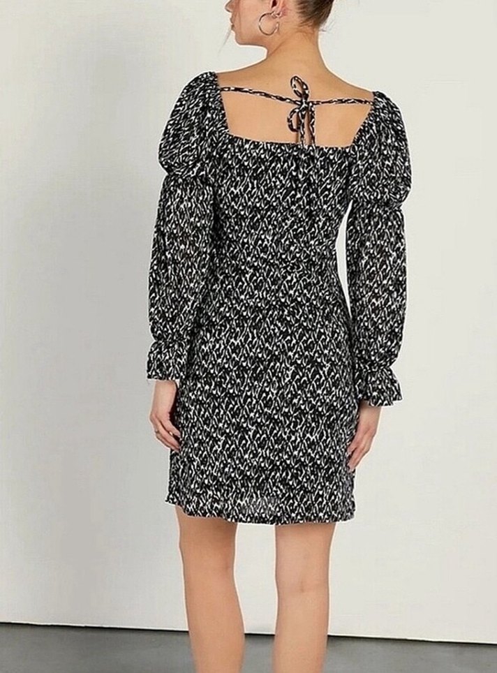 Uzun Kollu topshop Mini Elbise - Görsel 4