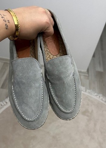 Gri Süet Erkek Espadril Ayakkabı - Görsel 6