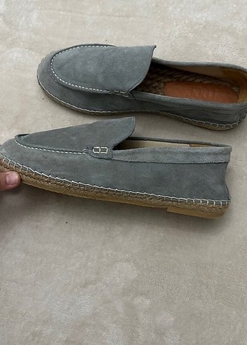 Gri Süet Erkek Espadril Ayakkabı - Görsel 4