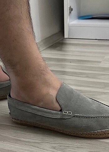 Gri Süet Erkek Espadril Ayakkabı - Görsel 9