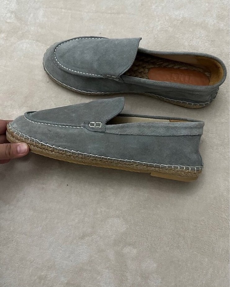 Gri Süet Erkek Espadril Ayakkabı - Görsel 4