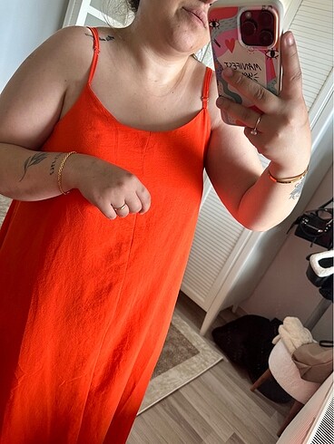xxl Beden turuncu Renk Salaş elbise