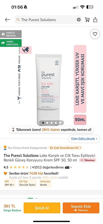 Renkli güneş kremi