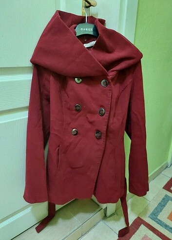 Şapkalı Bayan kaban - Görsel 4