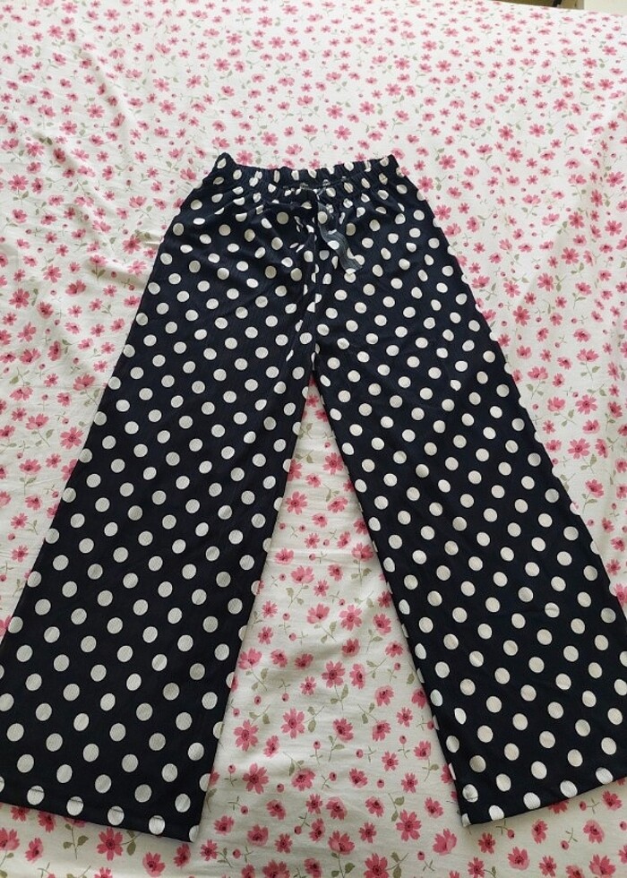 Bol paça beli lastikli pantalon  - Görsel 3