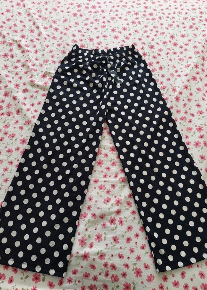 Bol paça beli lastikli pantalon  - Görsel 4