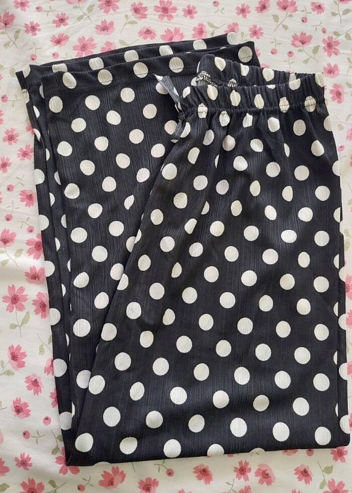 Bol paça beli lastikli pantalon  - Görsel 5