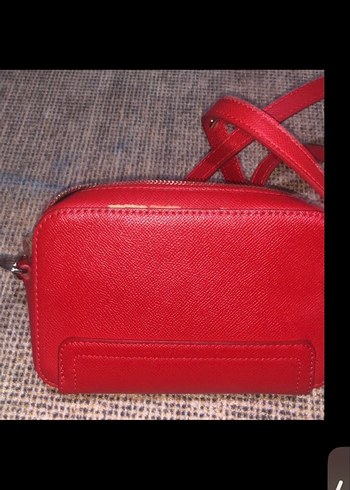 Kadın Kırmızı Deri Çanta - Görsel 3