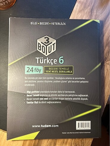 Türkçe 6. sınıf Tudem yayınları Ve Tonguç 6. sınıf Yazılı notlar